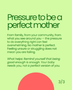 Slide on the pressure to be a perfect mother, reminding mothers that no one can do everything right and that being good enough is enough.